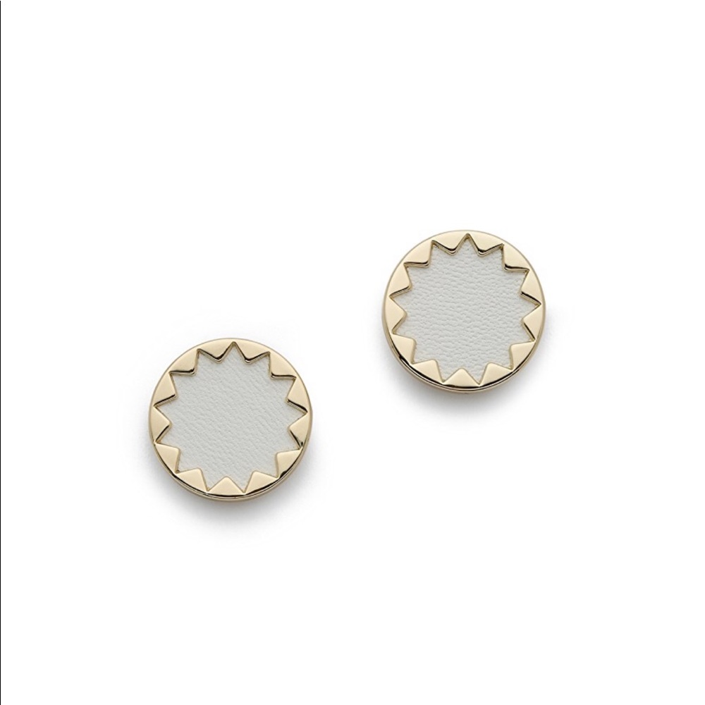 NEW House of Harlow 1960 White Sand Sunburst Stud Earrings